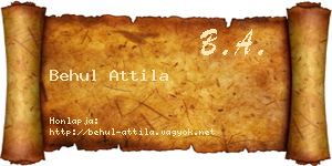 Behul Attila névjegykártya